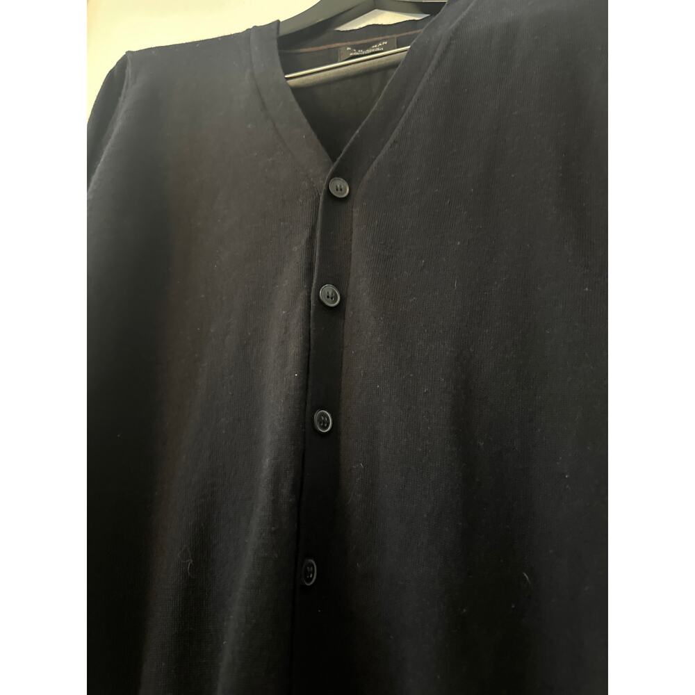 Zara Men Cardigan Basic Button Down Sweater Knitted V-Neck Solid Color Coat